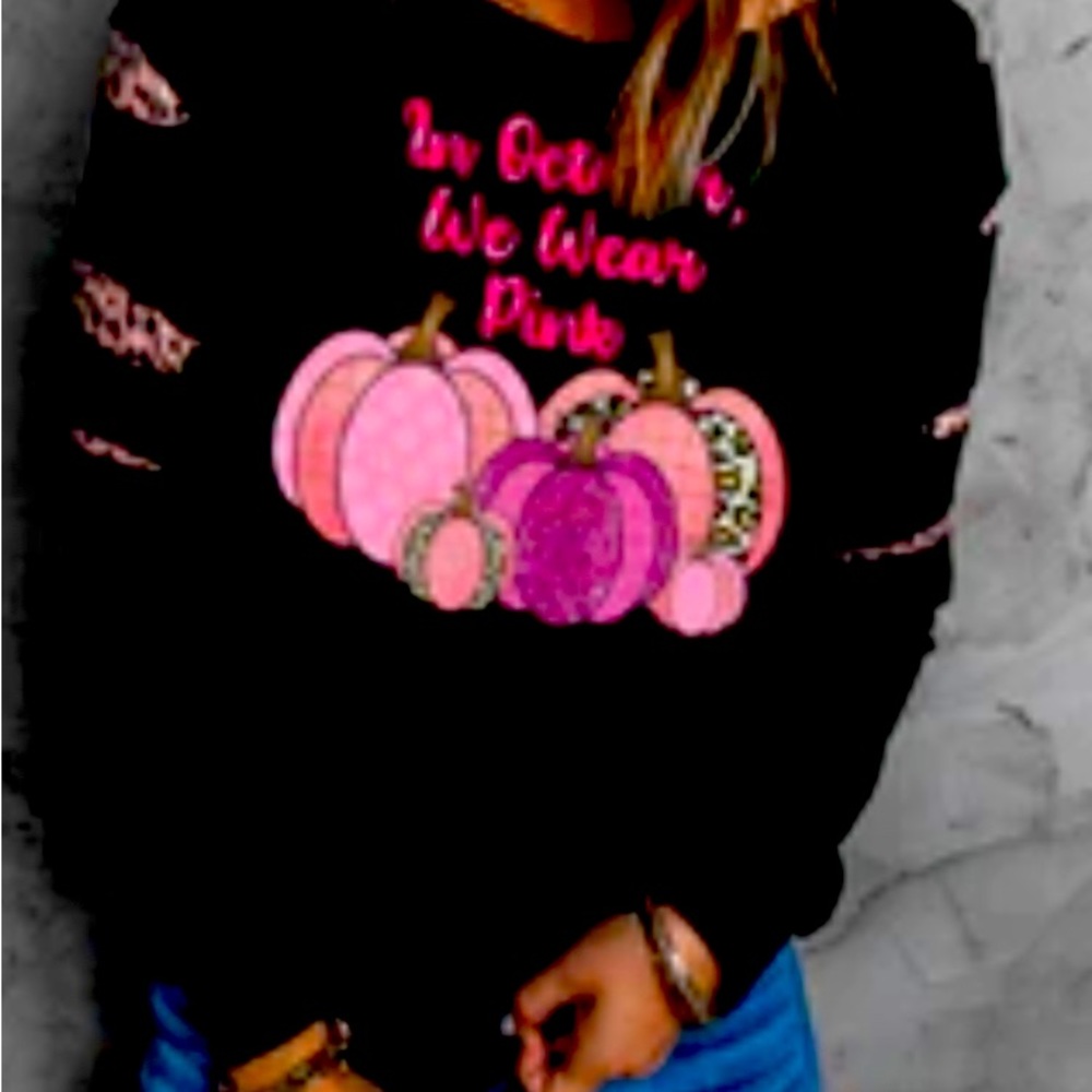 NEW Sweatshirt” In October we wear Pink” 1x